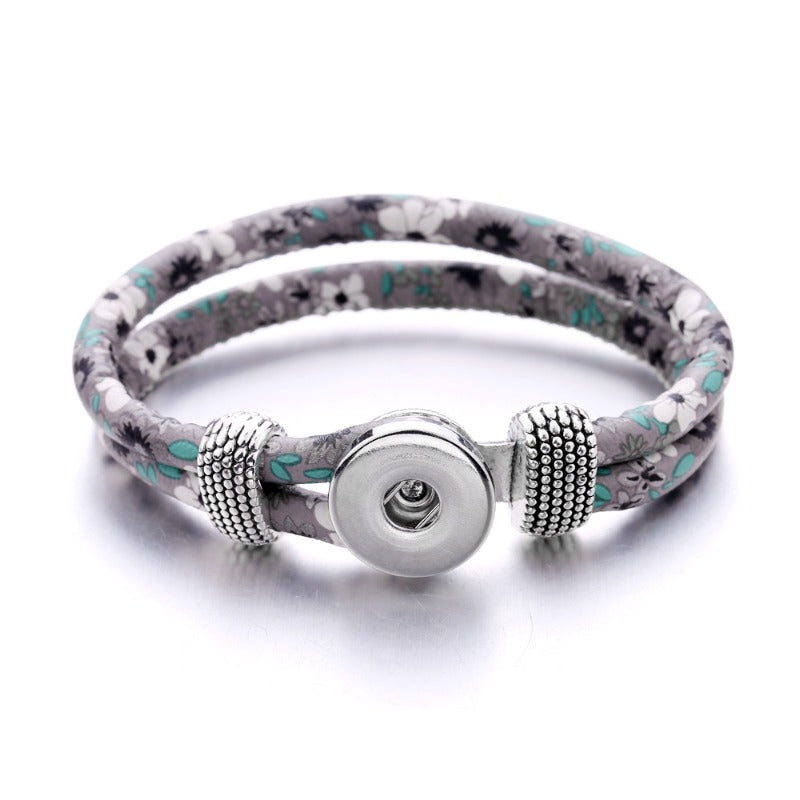 Wholesale Ethnic Style Nusa Leather DIY Snap Bracelet